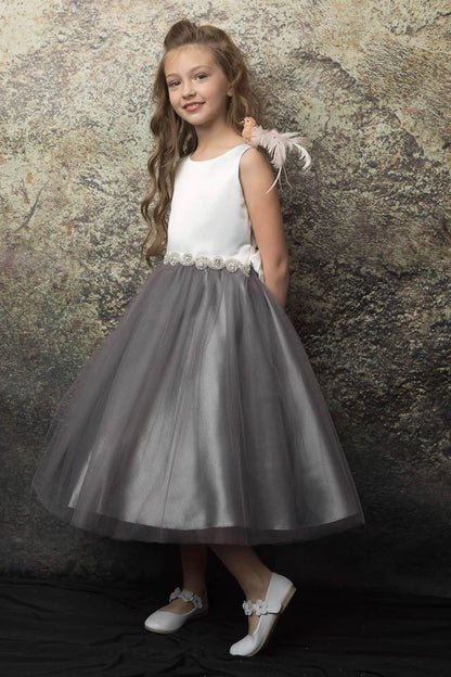 Bella Girls Dress With Rhinestone Belt