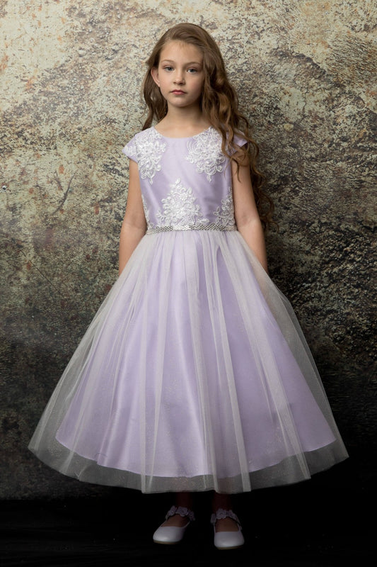 Romantic Peek Sleeve Girls Fancy Party Dress