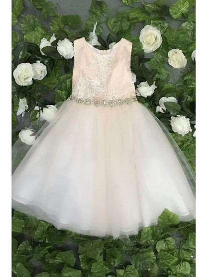 Luxurious Brocade Top Girls Dress Rhinestone Trim Canada