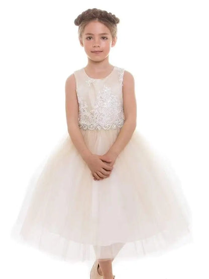Luxurious Brocade Top Girls Dress Rhinestone Trim Canada