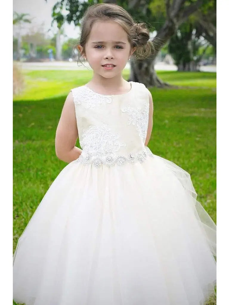 Luxurious Brocade Top Girls Dress Rhinestone Trim Canada