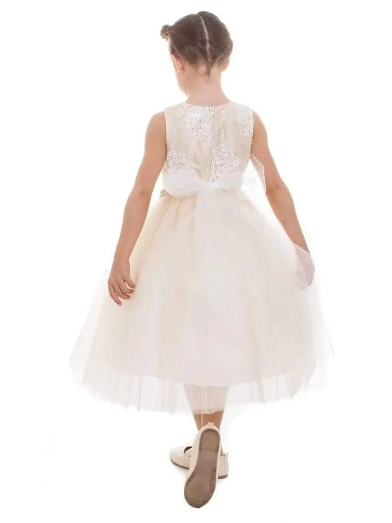 Luxurious Brocade Top Girls Dress Rhinestone Trim Canada