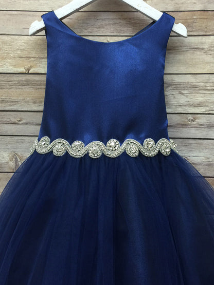 Bella Girls Dress With Rhinestone Belt
