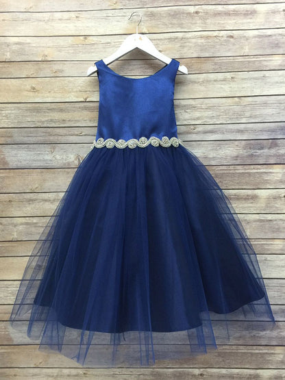 Bella Girls Dress With Rhinestone Belt