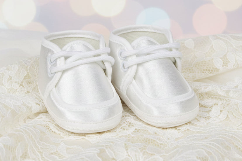 Boys Baptism Christening Bootie White Shantung Satin Canada