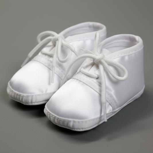 Boys Christening Bootee White Satin Baptism Lace-Up Canada