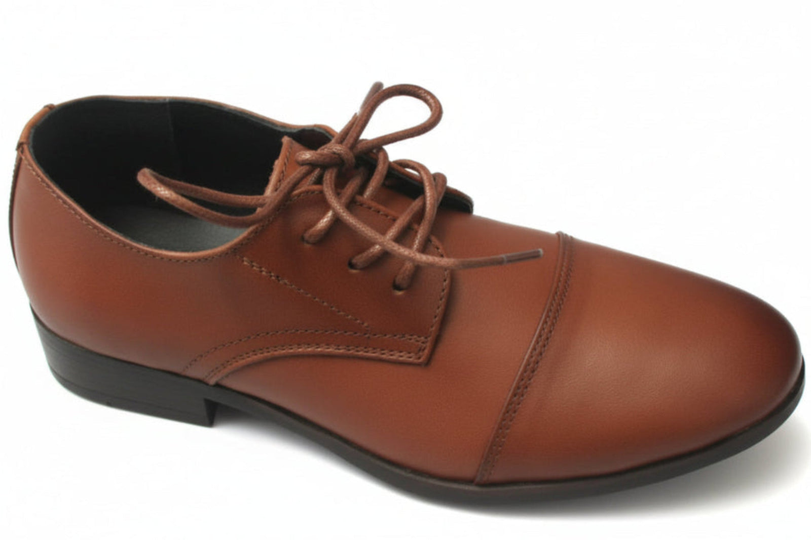Boys Formal Leather Dress Shoe – Pointed Toe Lace-Up Brown & Black