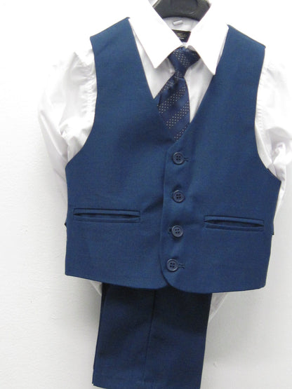 Classic Boys Vest Set Cobalt Blue Hanger View