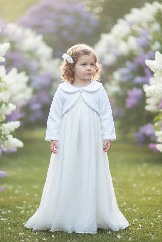 Fancy fleece bolero with diamond clasp white-ivory Canada
