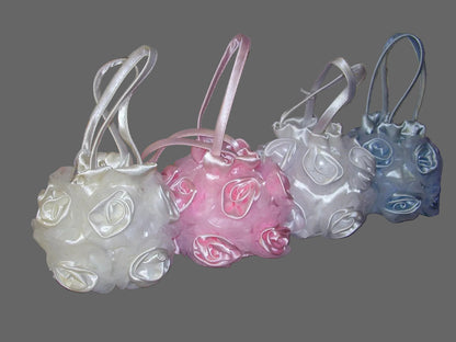 Girls Satin Rose Bud Purse Assorted Colours Canada