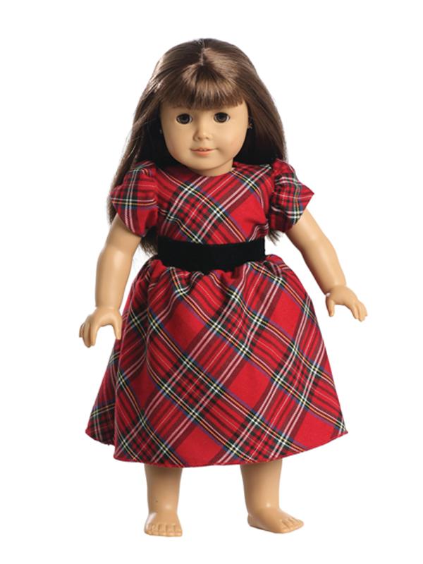 Royal Stewart Red Plaid Doll Dress Short Sleeve Front View