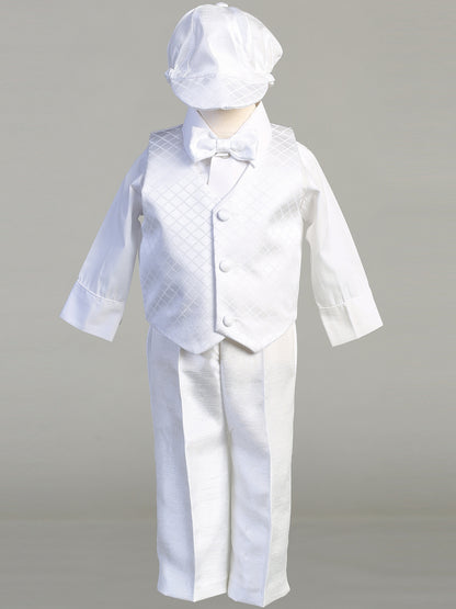 Satin Diamond Print Vest & Pant Set Baptism Christening Larger Sizes Canada