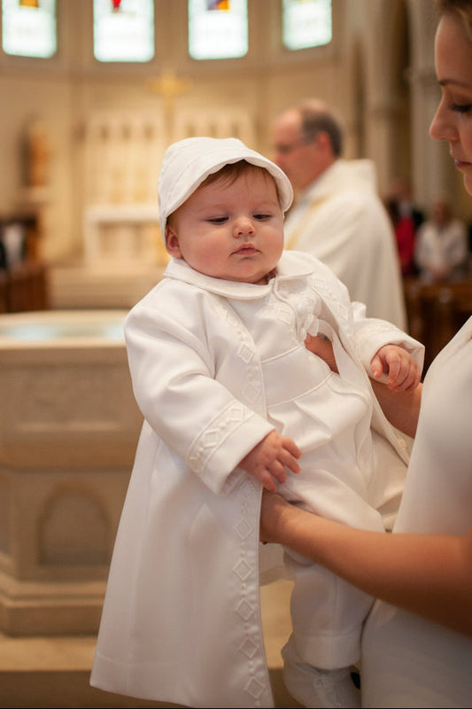 fk Boys Baptism Romper With Removable Long Coat White Canada