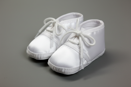 fk Boys White Satin Baptism Bootee Lace-Up Canada