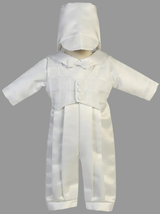  lto Boys Satin Baptism Romper Plaid Vest Overlay Canada 