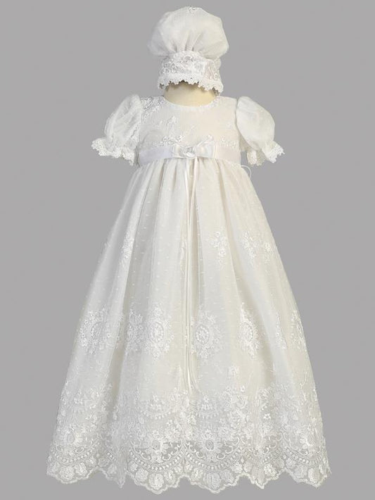 lto Embroidered Soft Tulle Lace Long Baptism Gown White Canada