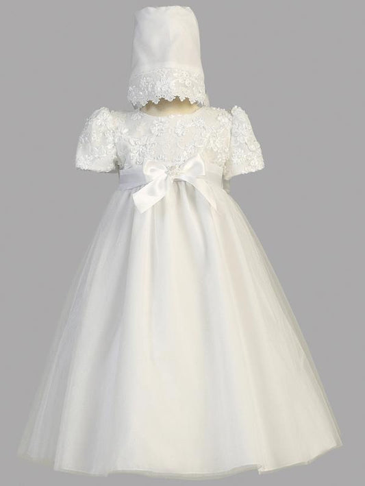 lto Girls Baptism Gown With Sequined Ribbon Top White Canada